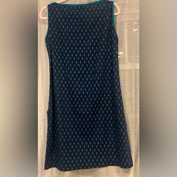 Sabhyata Dress Sleeveless Blue and Green Print Women's Sz L India Dress NEW - Picture 2 of 12